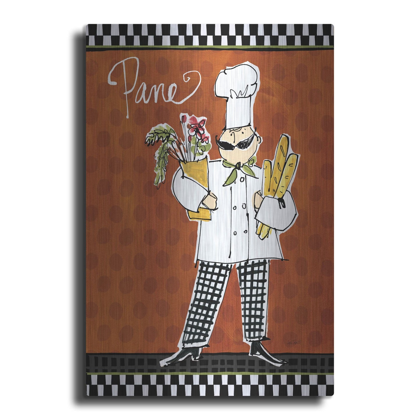 Luxe Metal Art 'Chefs on the Go III' by Anne Tavoletti, Metal Wall Art