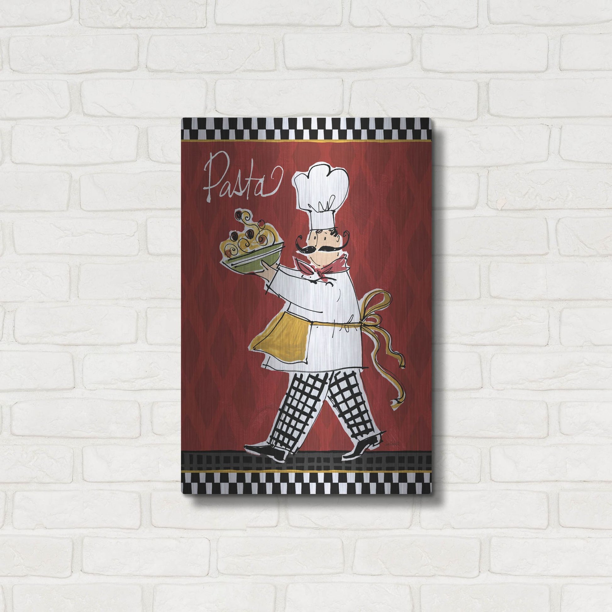 Luxe Metal Art 'Chefs on the Go I' by Anne Tavoletti, Metal Wall Art,16x24