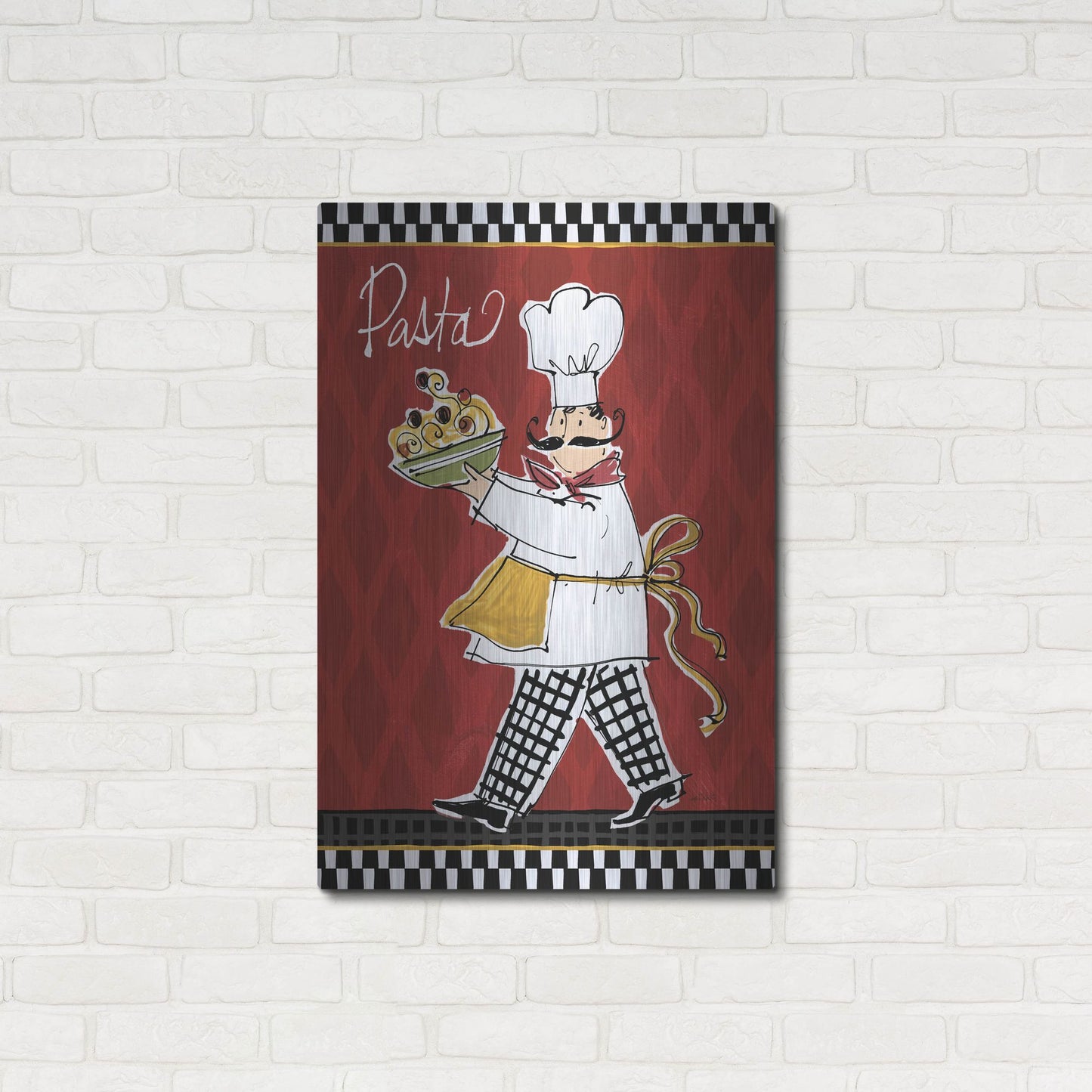 Luxe Metal Art 'Chefs on the Go I' by Anne Tavoletti, Metal Wall Art,24x36