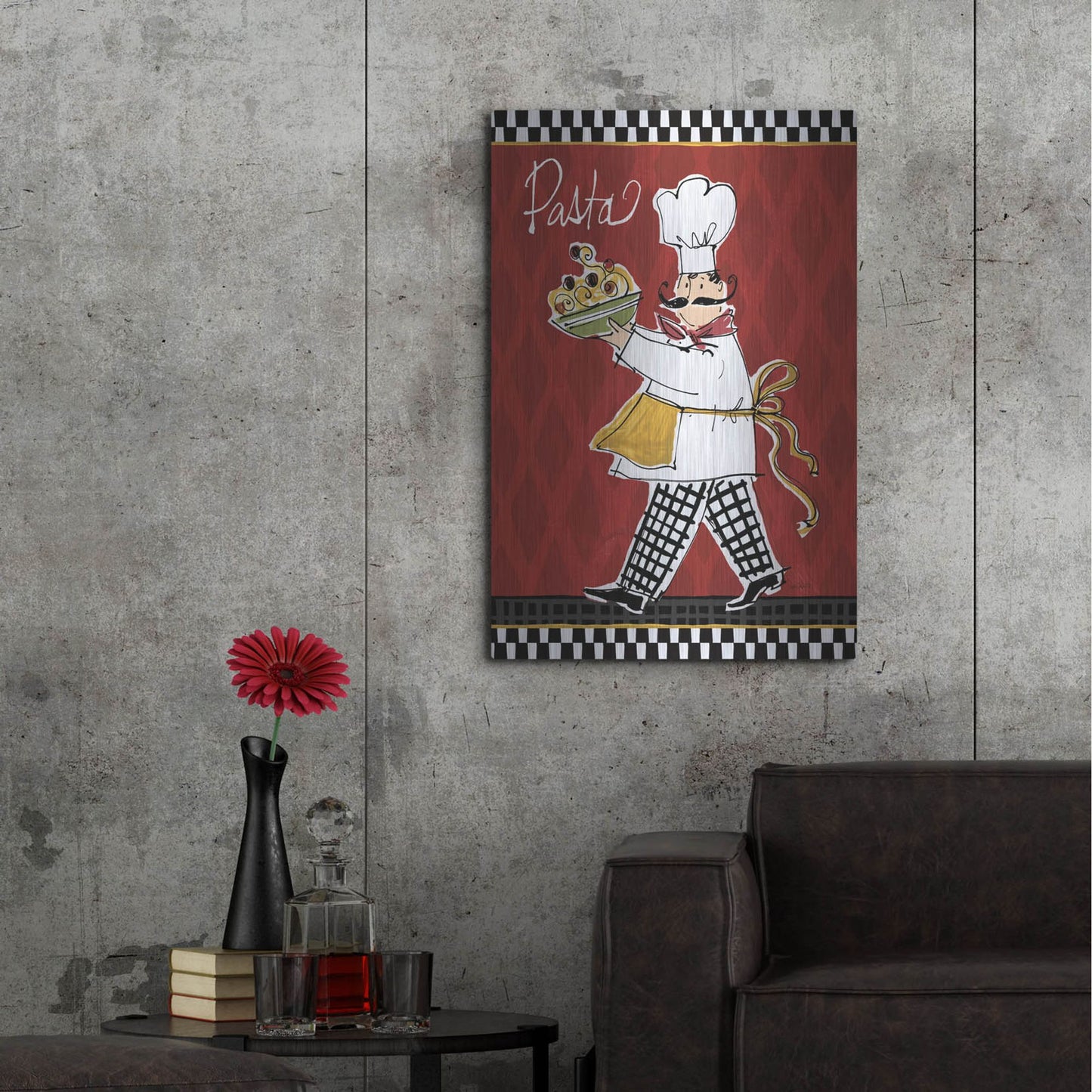 Luxe Metal Art 'Chefs on the Go I' by Anne Tavoletti, Metal Wall Art,24x36