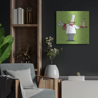 Luxe Metal Art 'Cafe Chef in Color' by Anne Tavoletti, Metal Wall Art,24x24