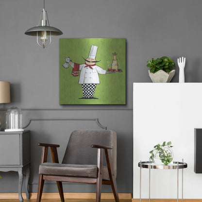 Luxe Metal Art 'Cafe Chef in Color' by Anne Tavoletti, Metal Wall Art,24x24