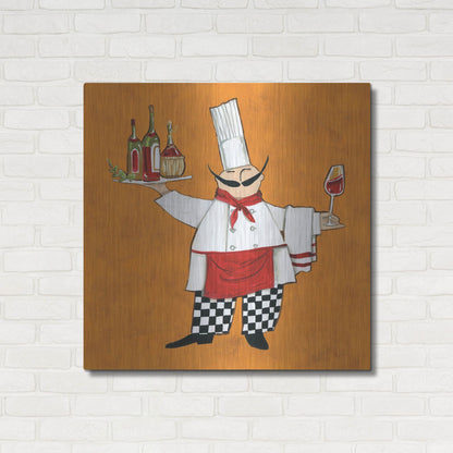 Luxe Metal Art 'Vino Chef in Color' by Anne Tavoletti, Metal Wall Art,36x36