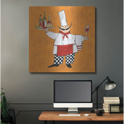 Luxe Metal Art 'Vino Chef in Color' by Anne Tavoletti, Metal Wall Art,36x36