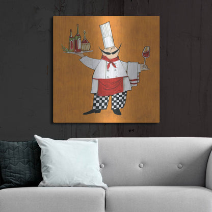 Luxe Metal Art 'Vino Chef in Color' by Anne Tavoletti, Metal Wall Art,36x36