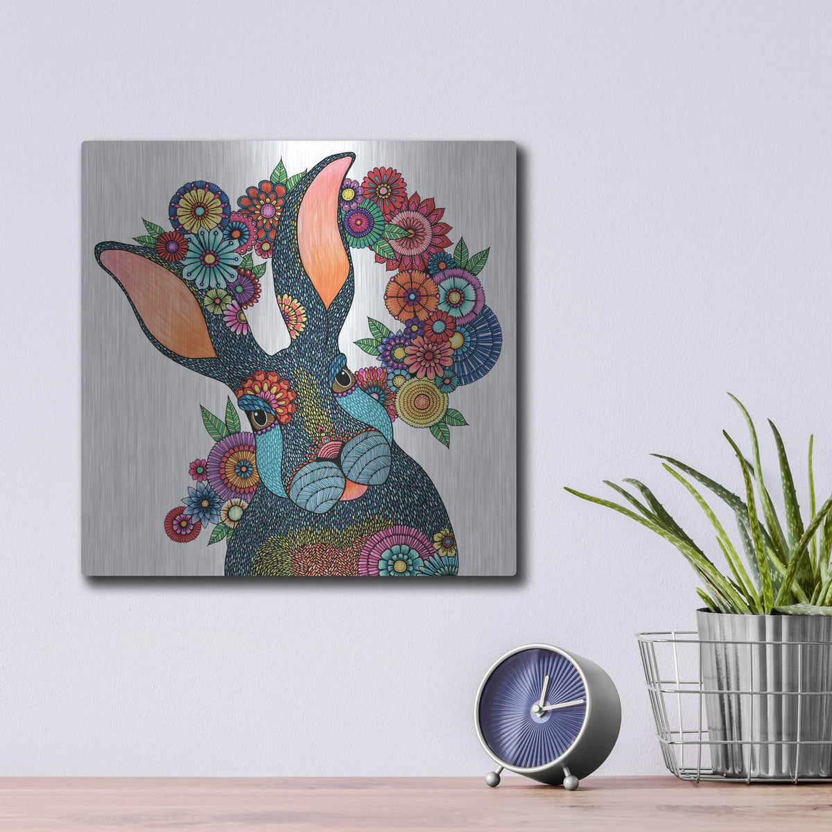 'Mr. Rabbit' by Hello Angel – Metal Wall Art, 12x12 room view