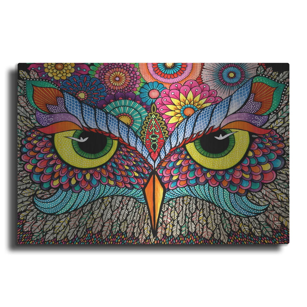 'Owl Face' by Hello Angel – Metal Wall Art
