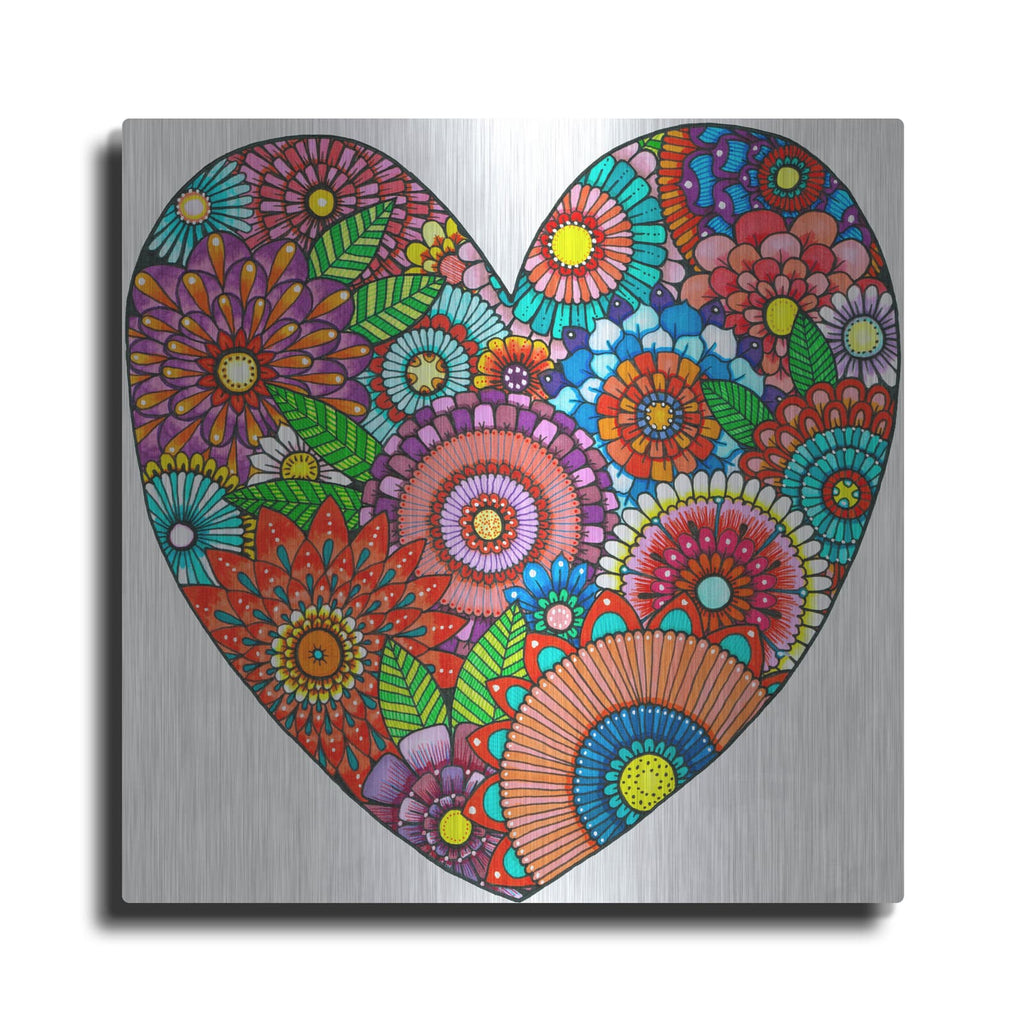 'Floral Heart' by Hello Angel – Metal Wall Art