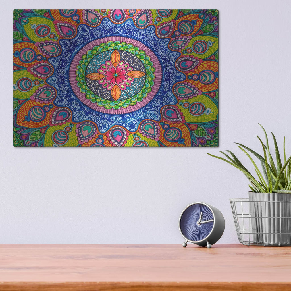 'Mardi Gras Mandala' by Hello Angel – Metal Wall Art, 16x12 room view