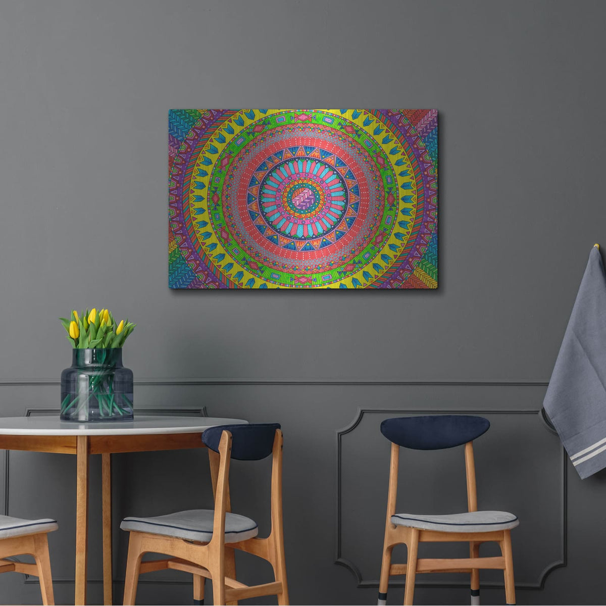 'Aztec Rainbow' by Hello Angel – Metal Wall Art, 36x24 room view