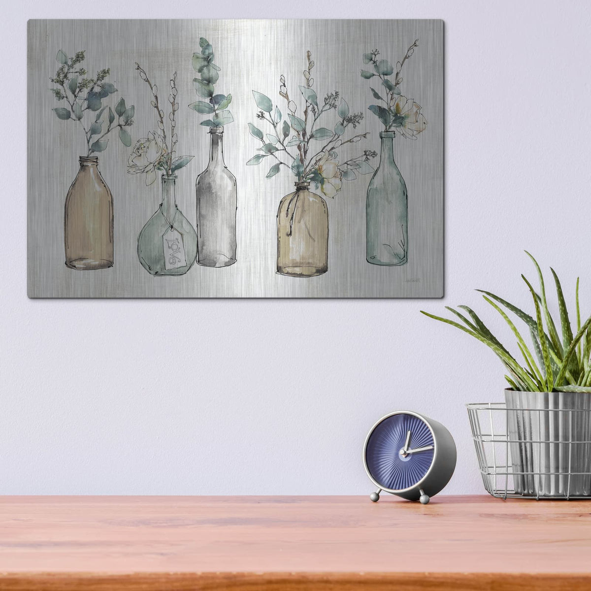 'Modern Farmhouse I with Love' by Anne Tavoletti – Metal Wall Art, 16x12 room view