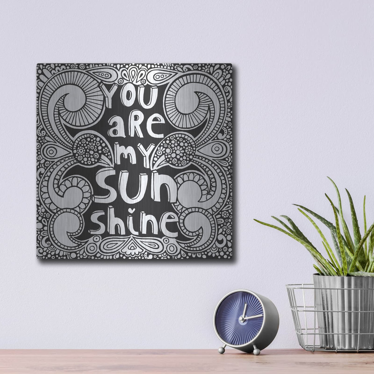 'Sunshine' by Hello Angel – Metal Wall Art, 12x12 room view