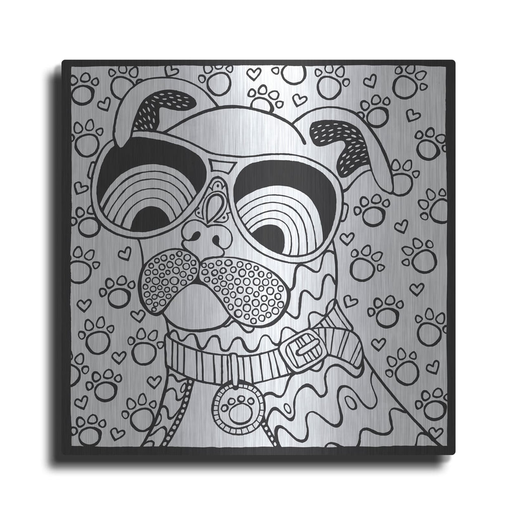 'Cool Pooch' by Hello Angel – Metal Wall Art