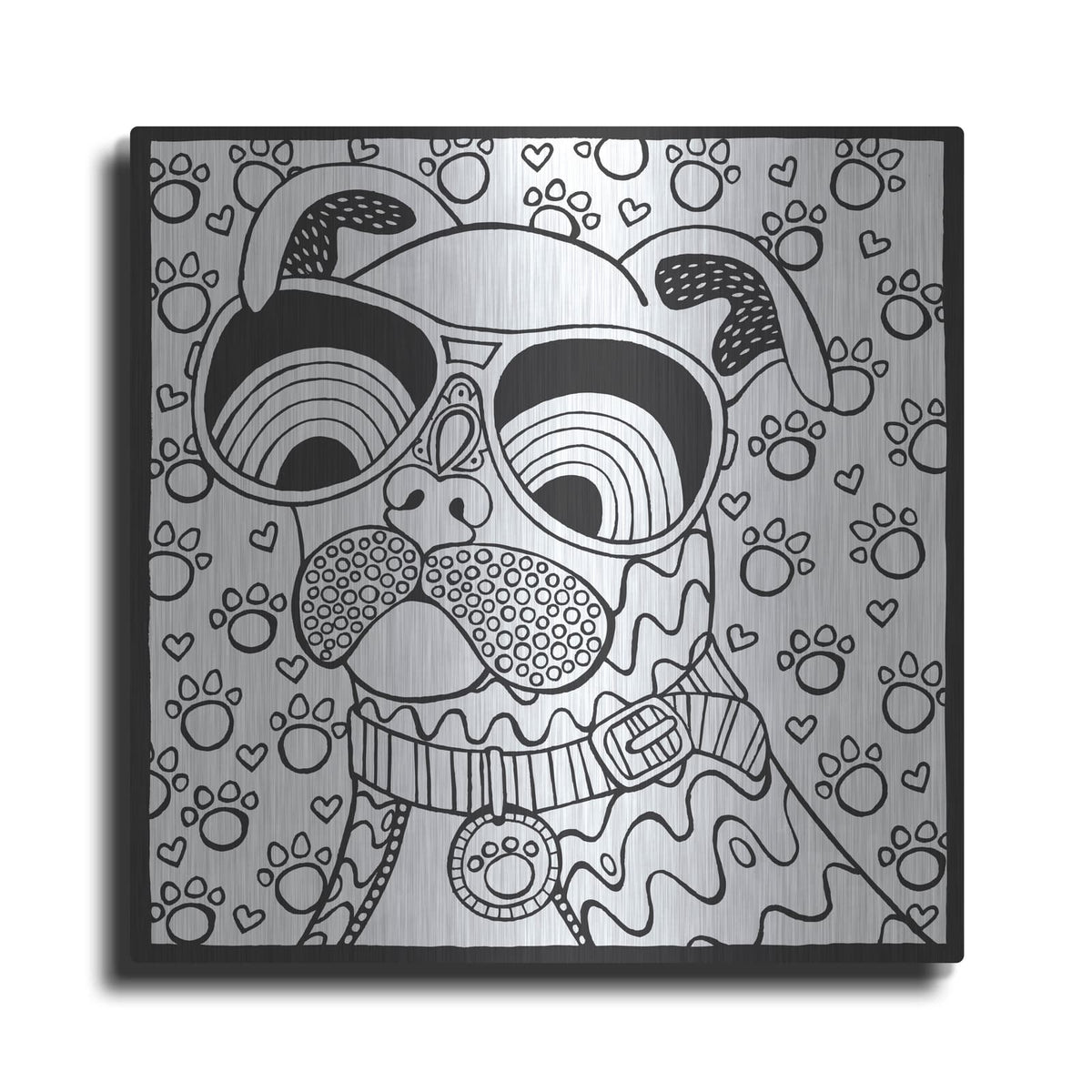 'Cool Pooch' by Hello Angel – Metal Wall Art