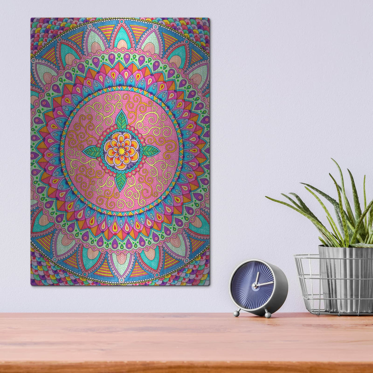 'Petals Mandala' by Hello Angel – Metal Wall Art, 12x16 room view