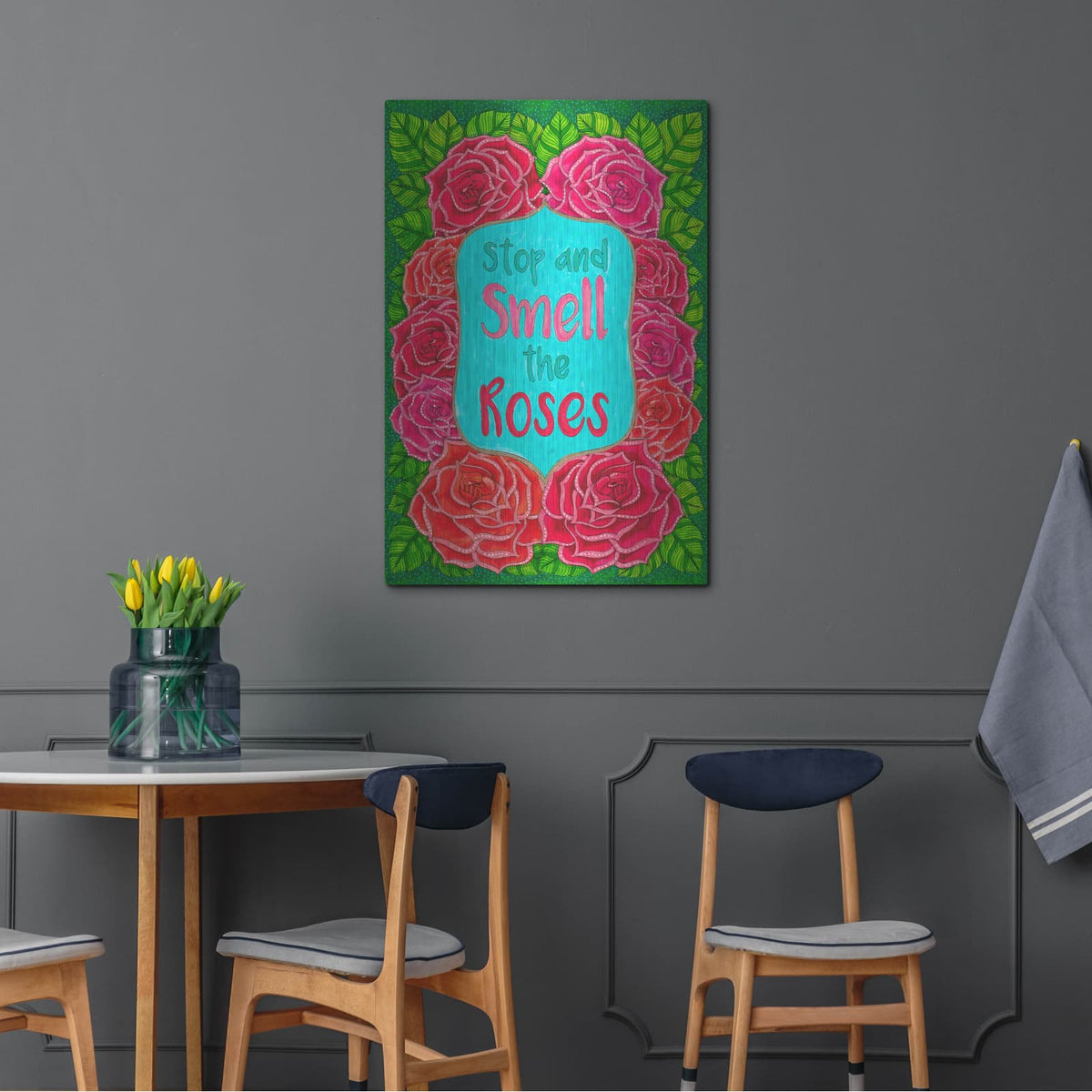 'Big Beautiful Blossoms 24' by Hello Angel – Metal Wall Art, 24x36 room view