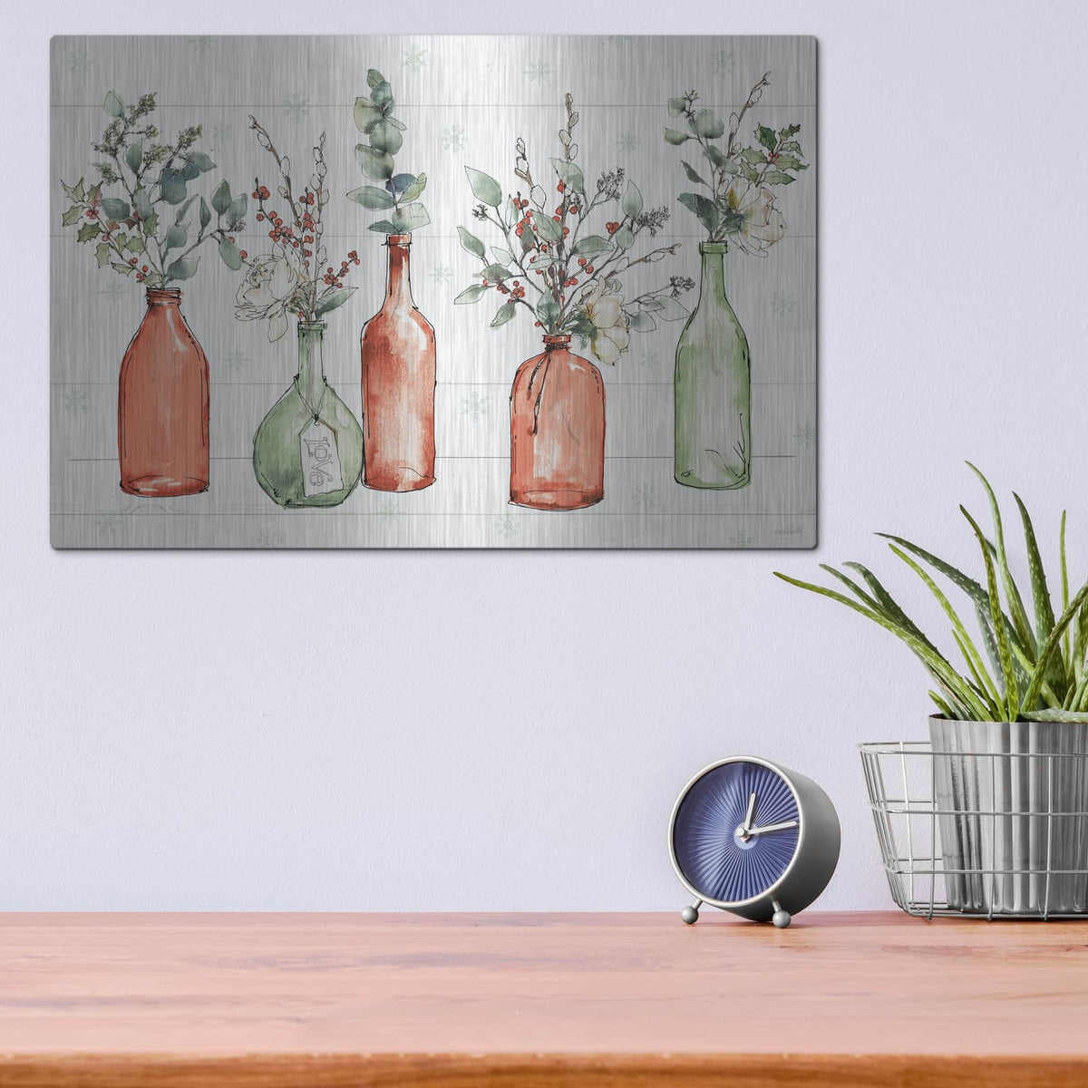 'Modern Farmhouse I Christmas' by Anne Tavoletti – Metal Wall Art, 16x12 room view