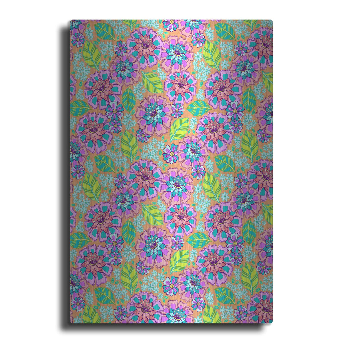 'Floral Peach Sorbet' by Hello Angel – Metal Wall Art