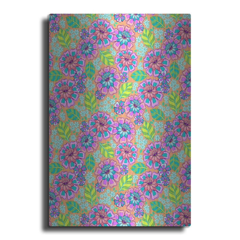 'Floral Peach Sorbet' by Hello Angel – Metal Wall Art