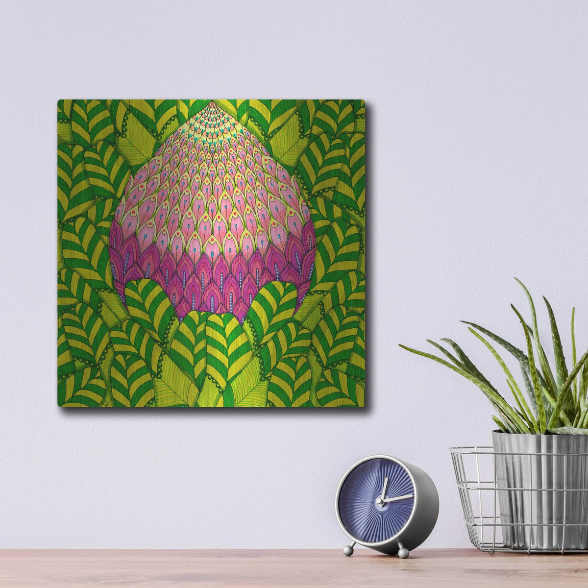 'Jungle Safari 8' by Hello Angel – Metal Wall Art, 12x12 room view