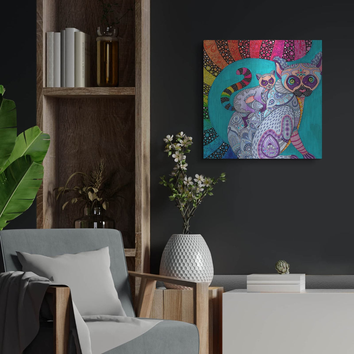 'Jungle Safari 13' by Hello Angel – Metal Wall Art, 24x24 room view