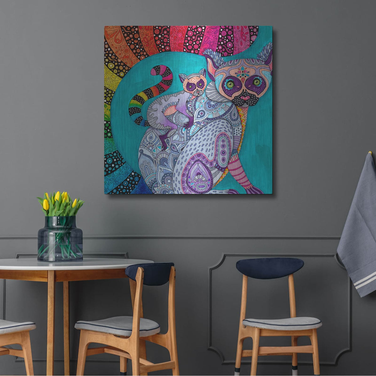 'Jungle Safari 13' by Hello Angel – Metal Wall Art, 36x36 room view