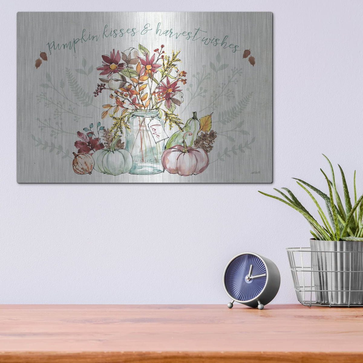 'Festive Foliage I' by Anne Tavoletti – Metal Wall Art, 16x12 room view