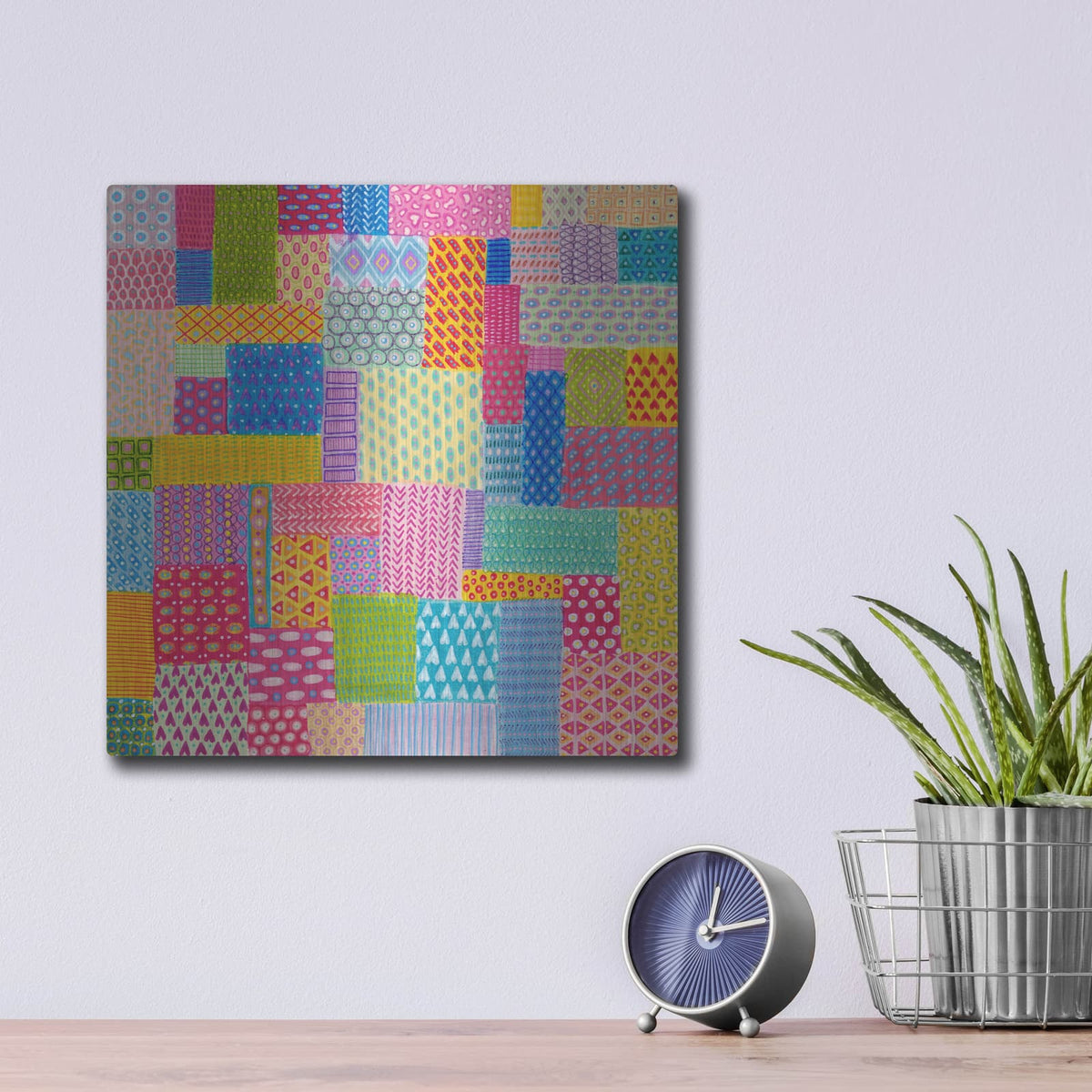 'Quilted' by Hello Angel – Metal Wall Art, 12x12 room view