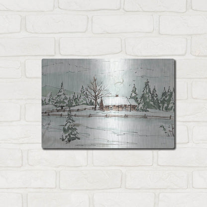 Luxe Metal Art 'WInter Wonderland X' by Anne Tavoletti, Metal Wall Art,16x12