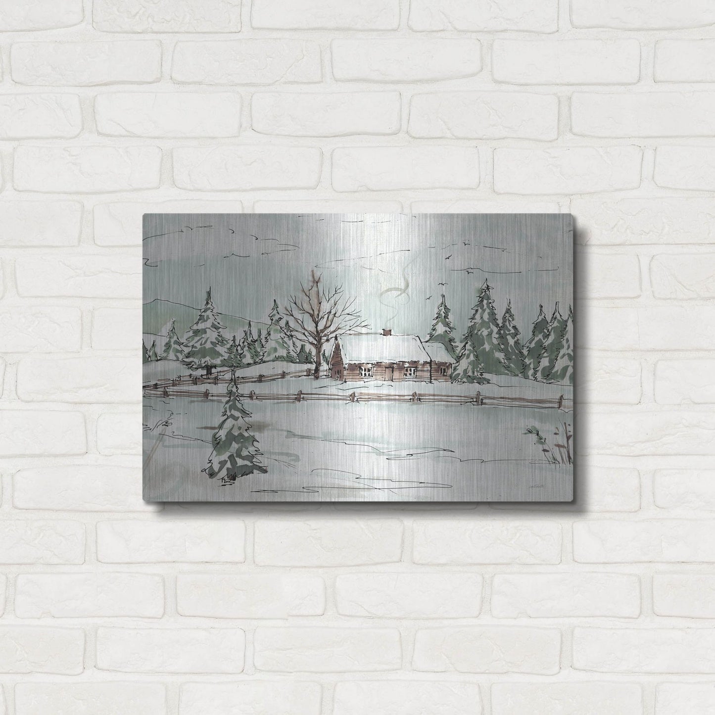 Luxe Metal Art 'WInter Wonderland X' by Anne Tavoletti, Metal Wall Art,24x16