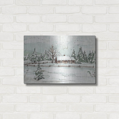 Luxe Metal Art 'WInter Wonderland X' by Anne Tavoletti, Metal Wall Art,24x16