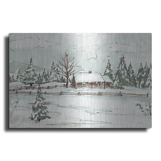 Luxe Metal Art 'WInter Wonderland X' by Anne Tavoletti, Metal Wall Art