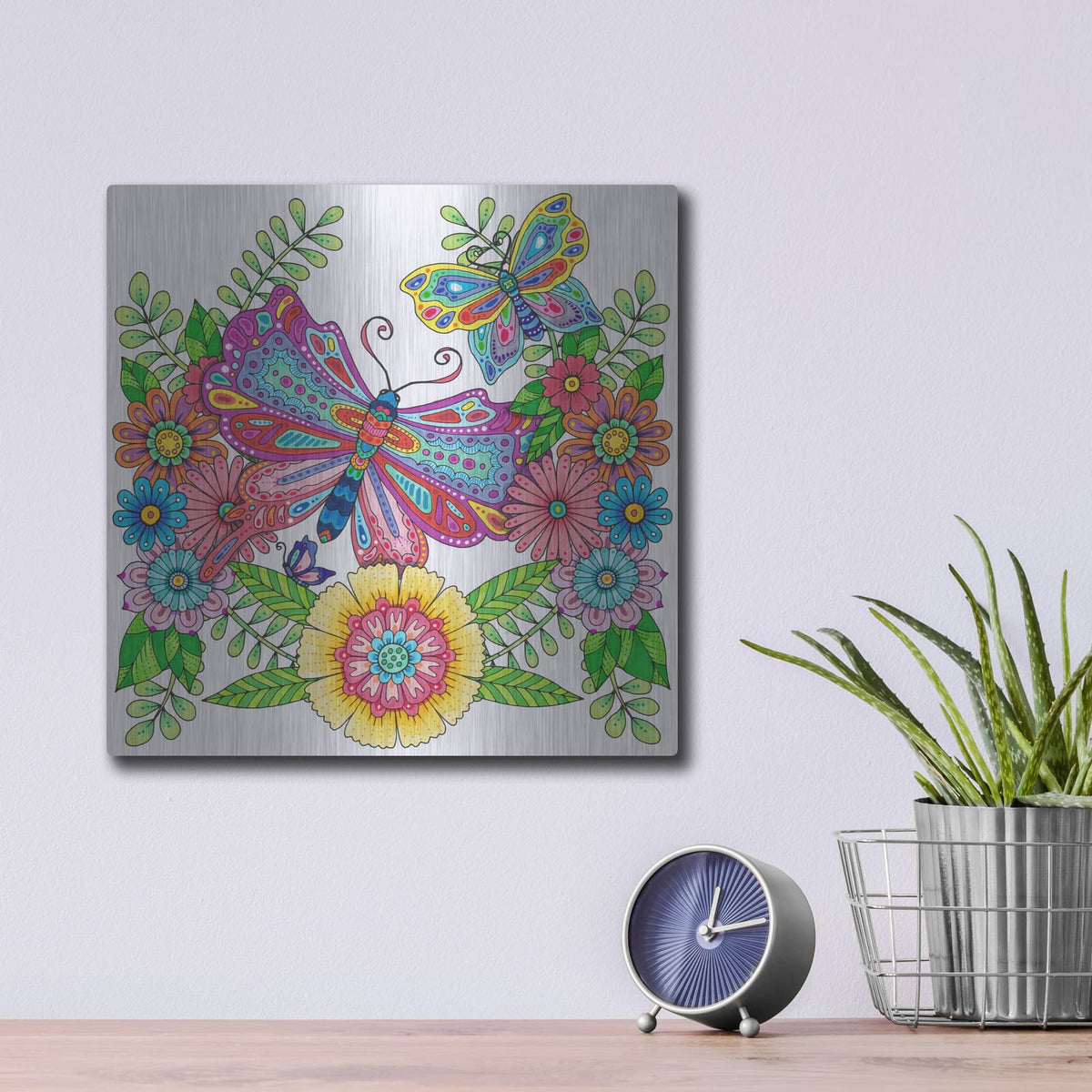 'Winged Things 10' by Hello Angel – Metal Wall Art, 12x12 room view