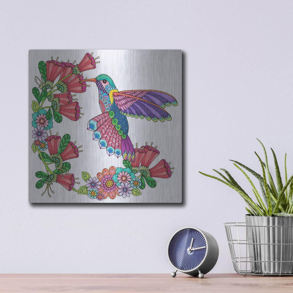 'Winged Things 12' by Hello Angel – Metal Wall Art, 12x12 room view