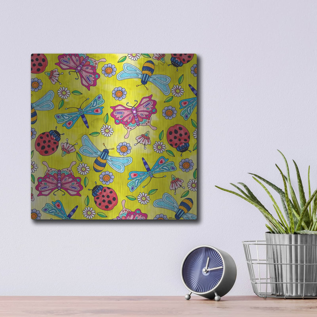 'Winged Things 30' by Hello Angel – Metal Wall Art, 12x12 room view
