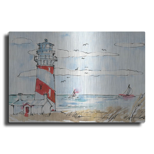 Luxe Metal Art 'Coastal Life I' by Anne Tavoletti, Metal Wall Art