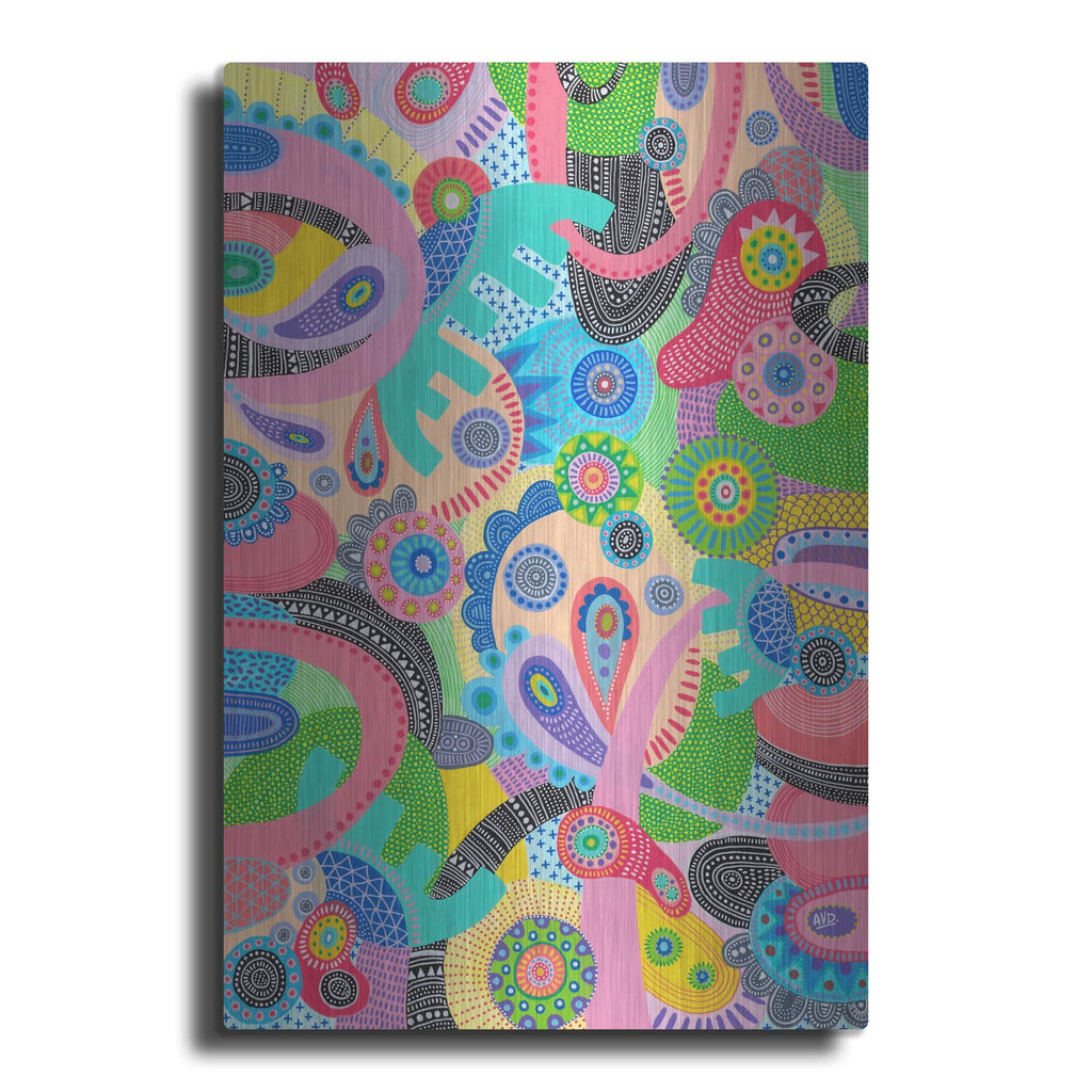 'Elephant Flowers' by Hello Angel – Metal Wall Art