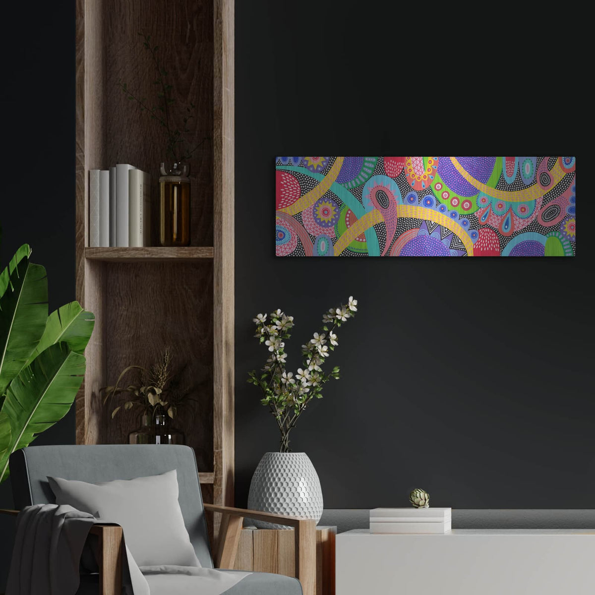 'Rush Hour' by Hello Angel – Metal Wall Art, 36x12 room view