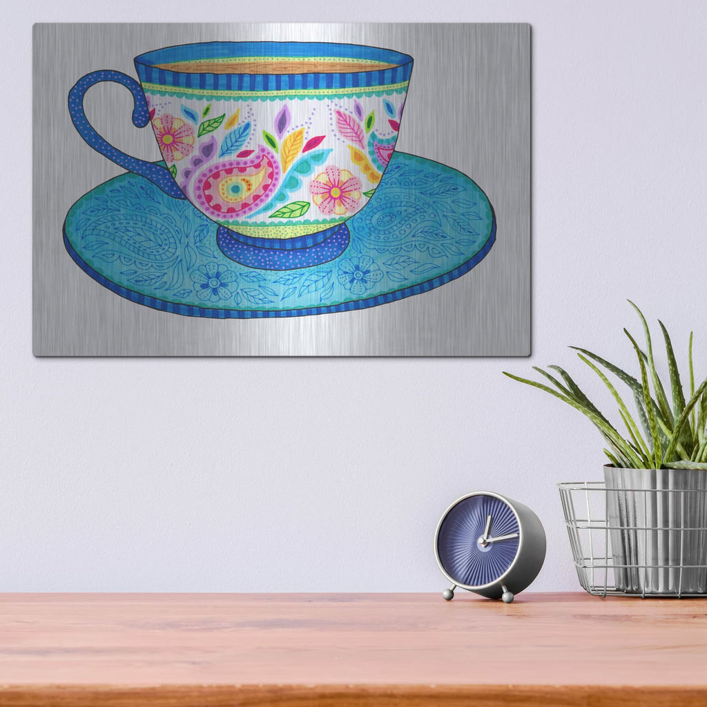 'Marker Only Teacup' by Hello Angel – Metal Wall Art, 16x12 room view