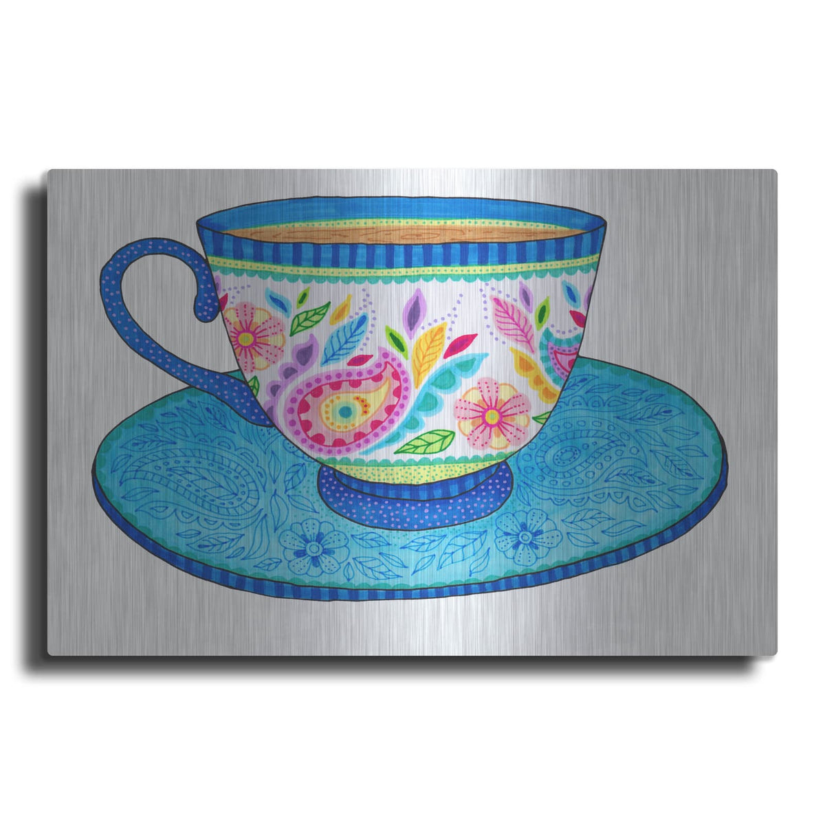'Marker Only Teacup' by Hello Angel – Metal Wall Art