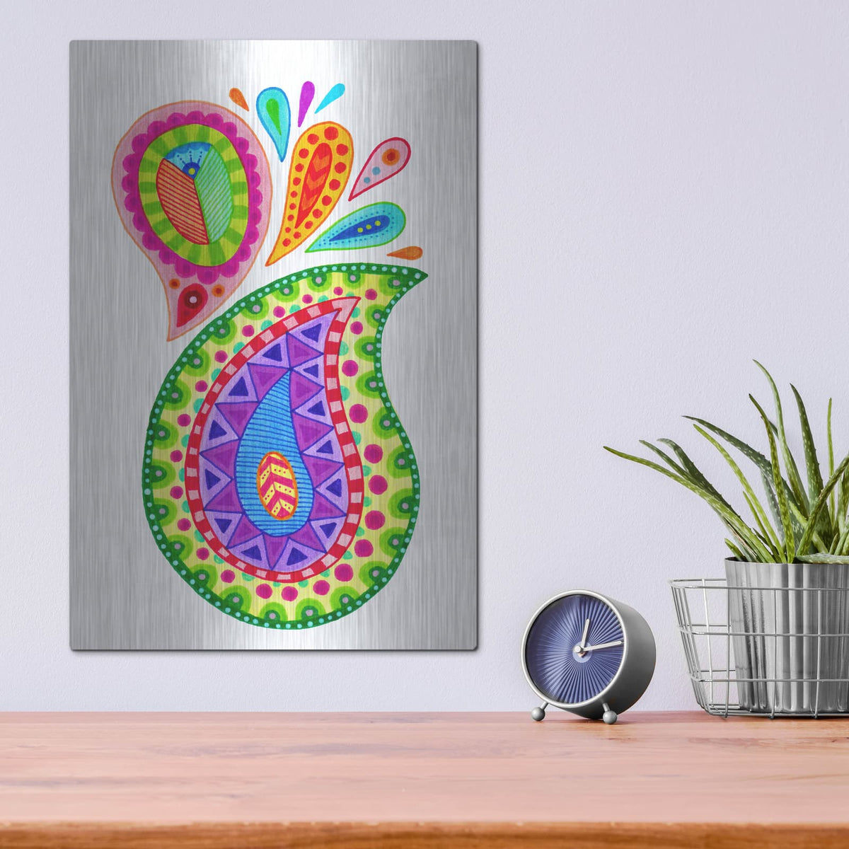 'Marker Paisley' by Hello Angel – Metal Wall Art, 12x16 room view