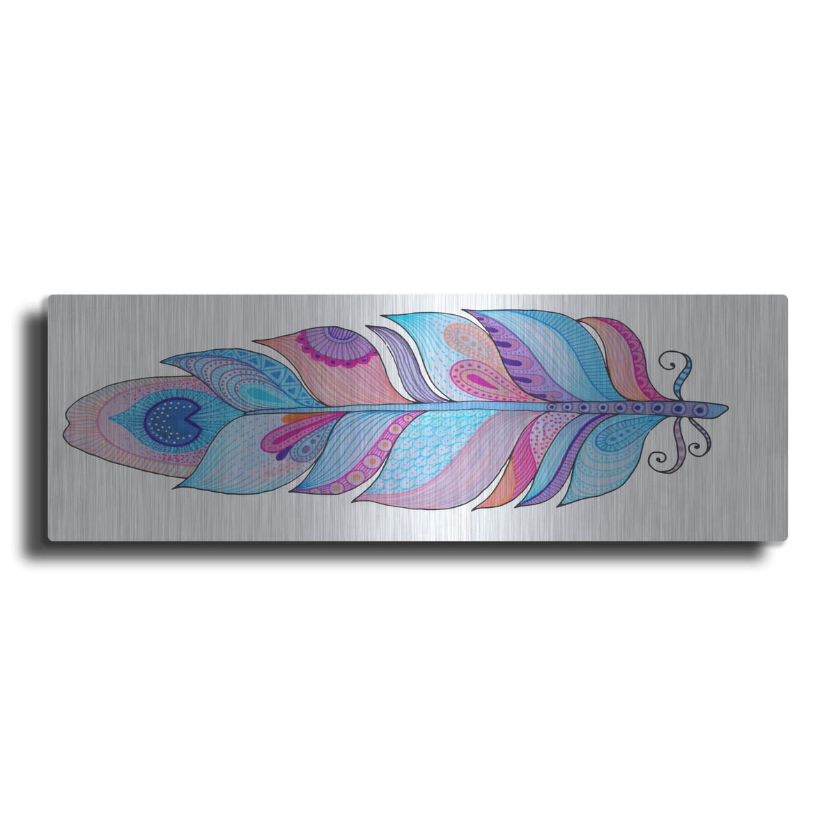 'No Lines Feather' by Hello Angel – Metal Wall Art