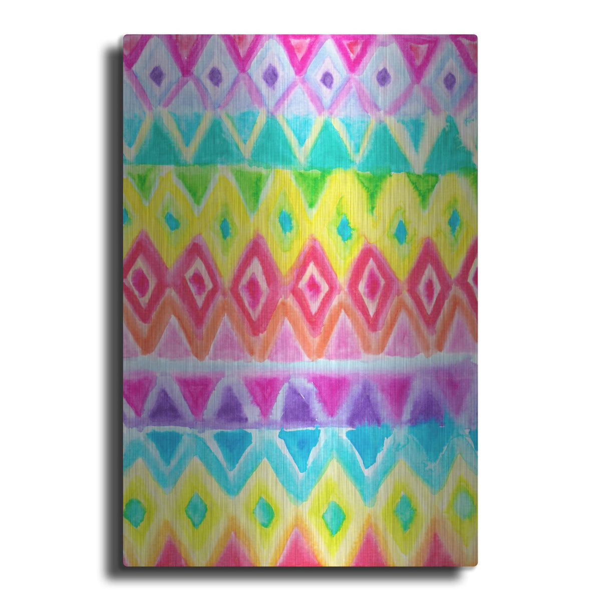 'Watercolor Rainbow Rows' by Hello Angel – Metal Wall Art