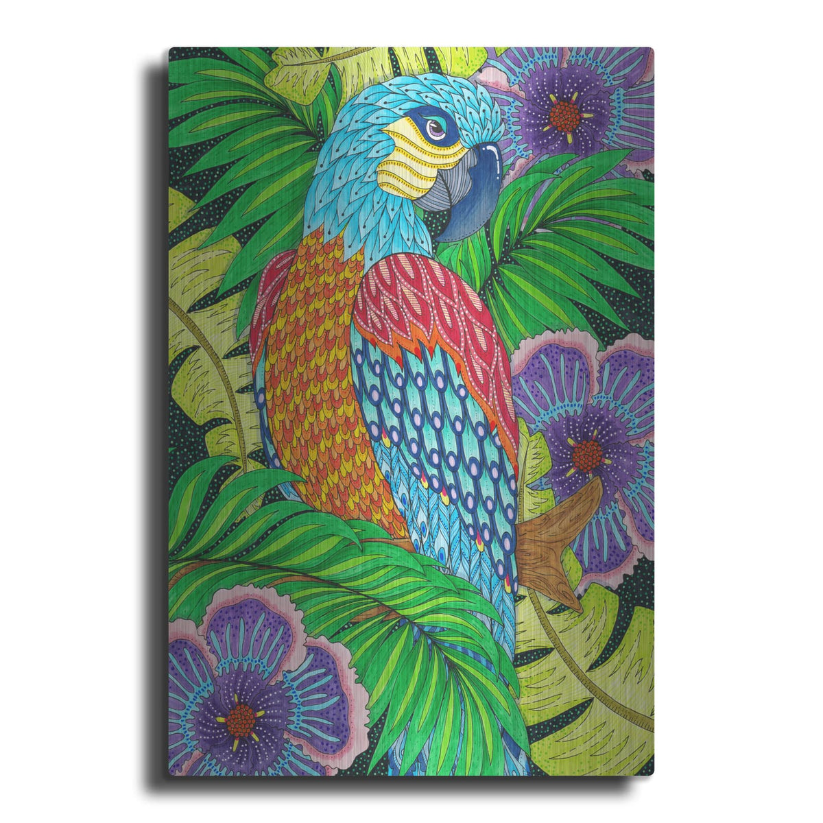 'Jungle Parrot' by Hello Angel – Metal Wall Art