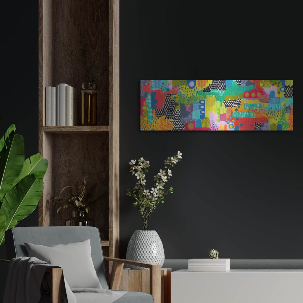 'Bustle' by Hello Angel – Metal Wall Art, 36x12 room view