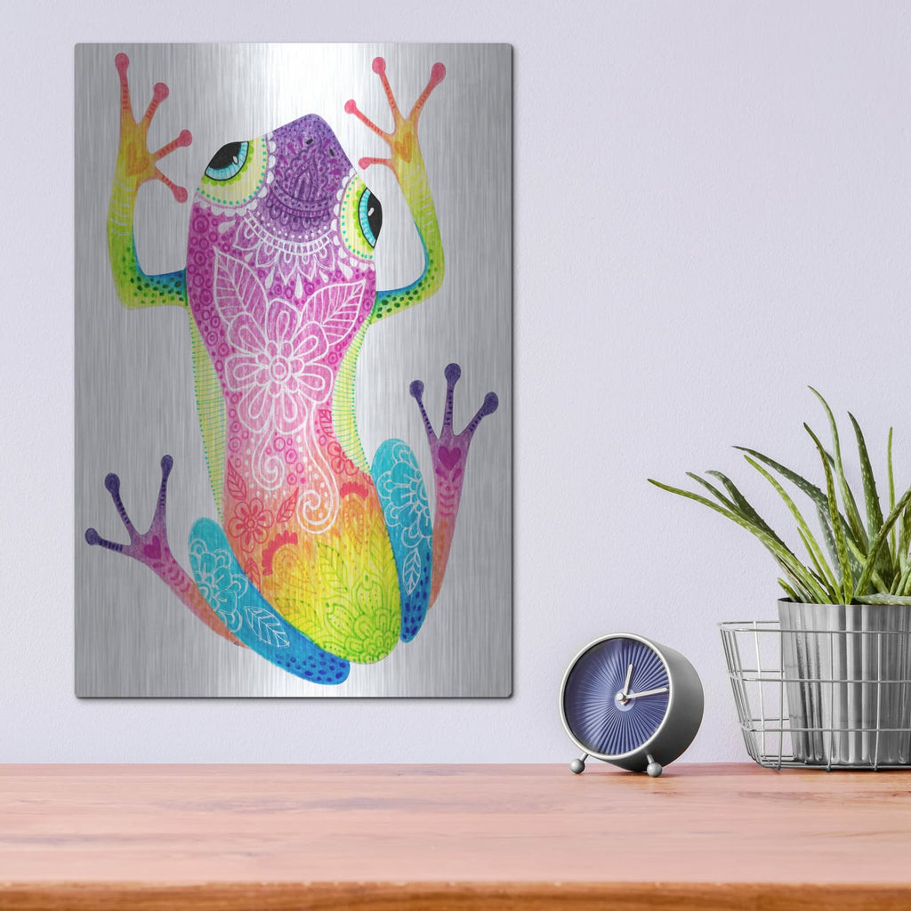 'Rainbow Frog' by Hello Angel – Metal Wall Art, 12x16 room view