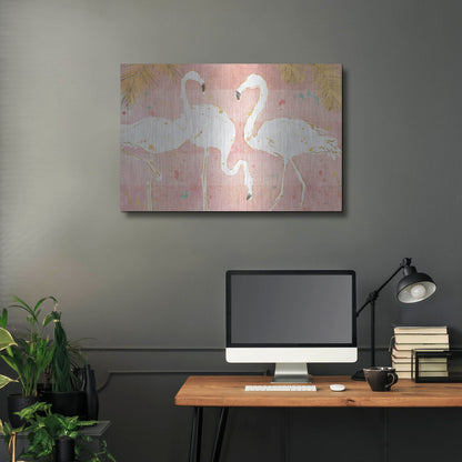 Luxe Metal Art 'Flamingo Fever IV' by Anne Tavoletti, Metal Wall Art,36x24