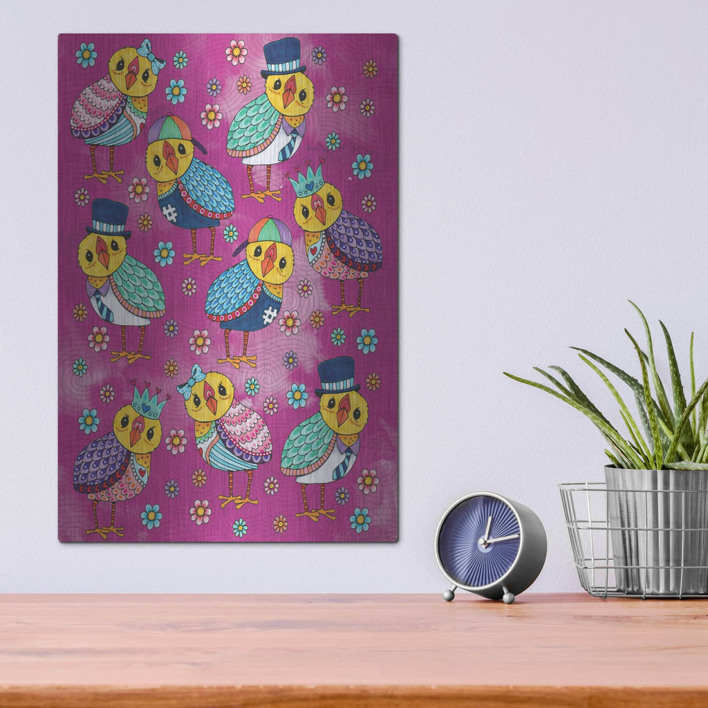 'Chickadees' by Hello Angel – Metal Wall Art, 12x16 room view