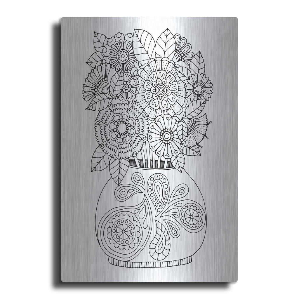 'Lets Draw Flowers-27' by Hello Angel – Metal Wall Art