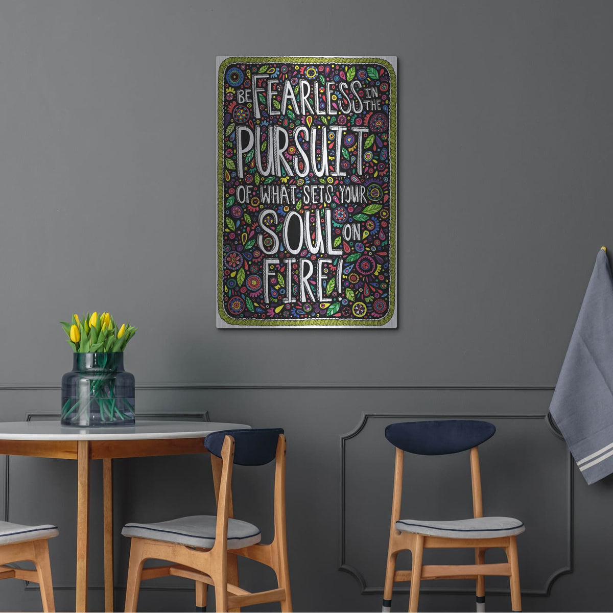 'Be Fearless' by Hello Angel – Metal Wall Art, 24x36 room view